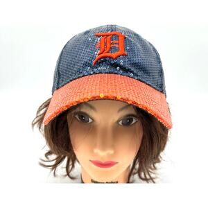Limited Edition Victoria Secret New Era Detroit Tigers Suquined Blue Orange Hat